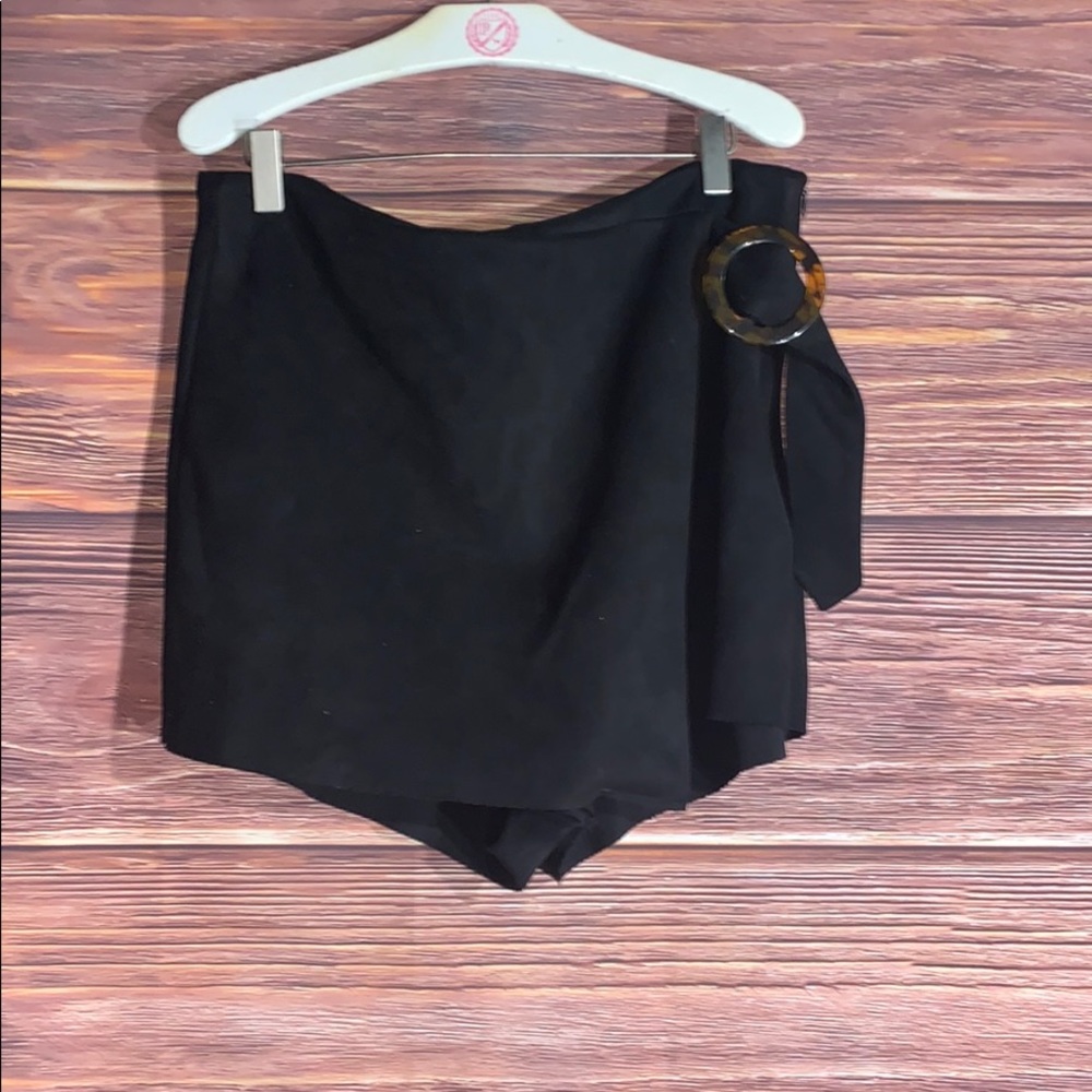 ZARA mini skort suede black